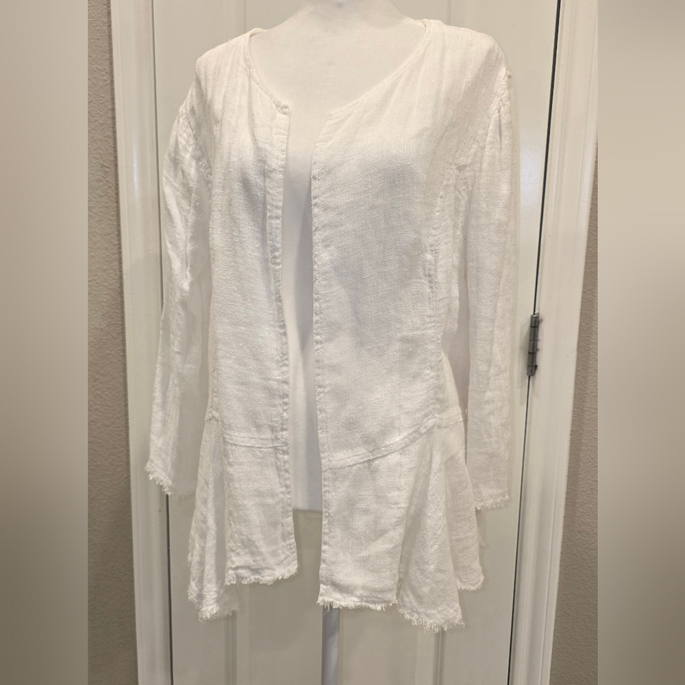 White Open-Front Cardigan